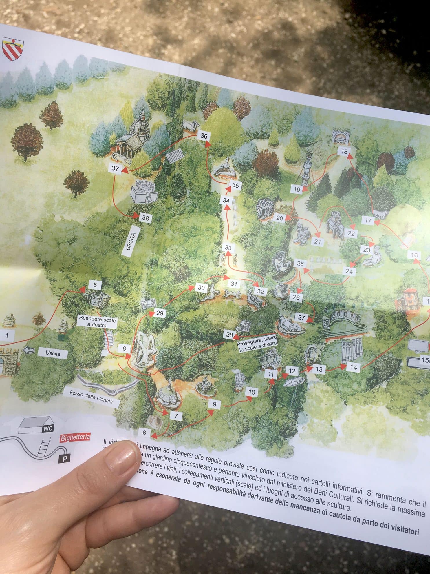 Visitare il Parco dei Mostri di Bomarzo vicino a Viterbo 1 Mappa Parco dei Mostri di Bomarzo