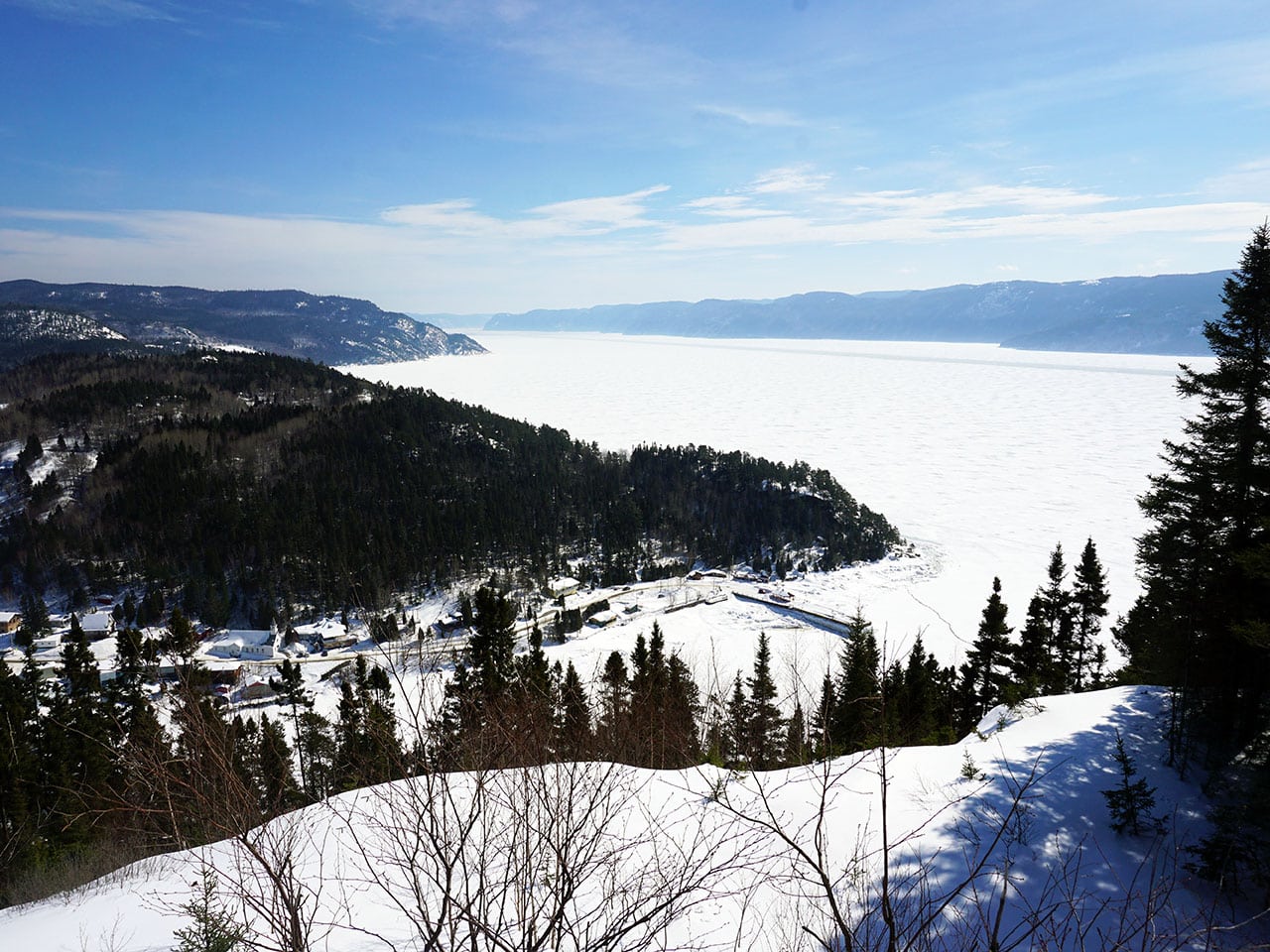Dove fare l'escursione in motoslitta in Quebec 13 escursione in motoslitta il punto panoramico di arrivo