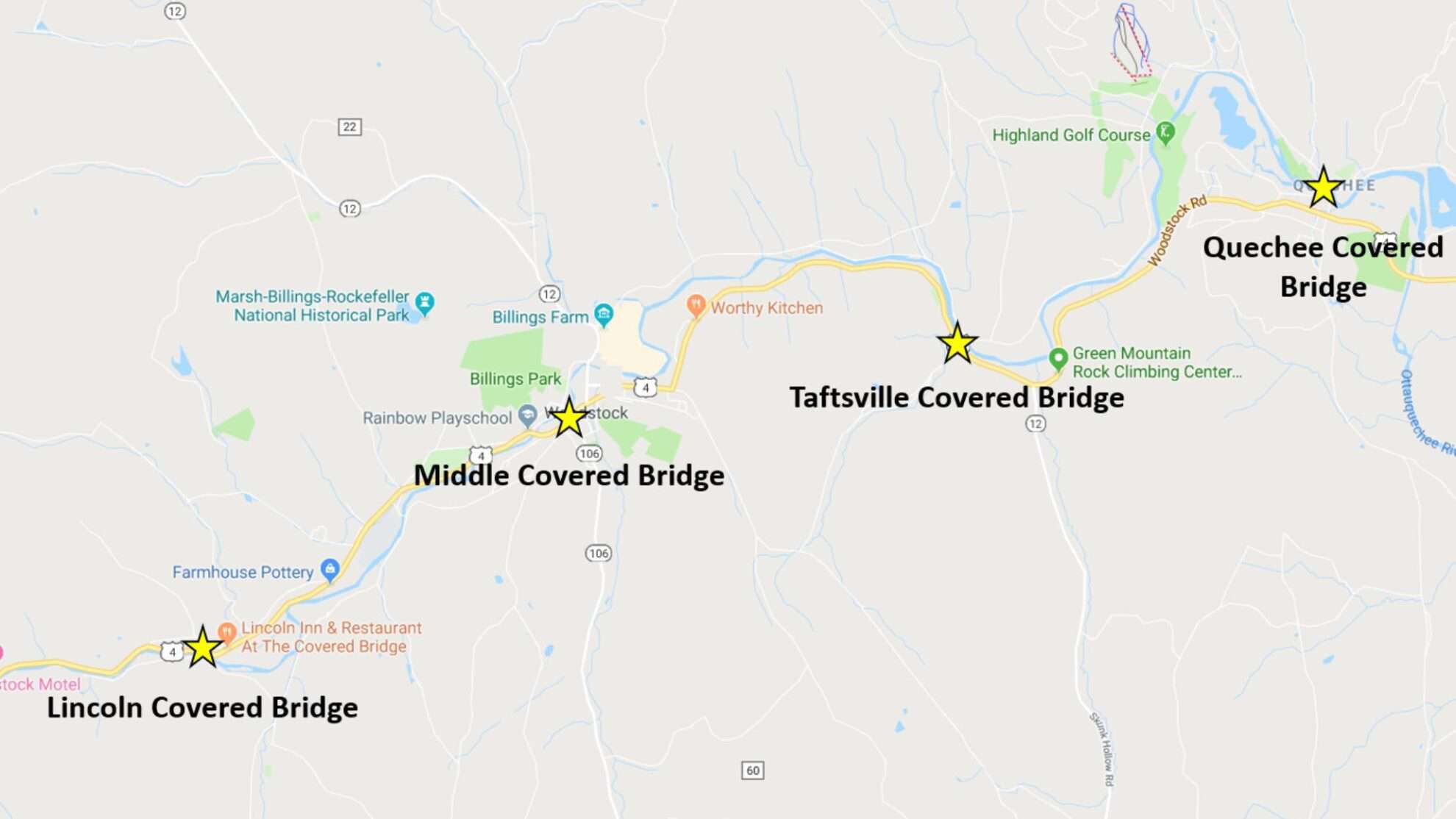 Cosa vedere a Woodstock Vermont 16 Ponti coperti Vermont