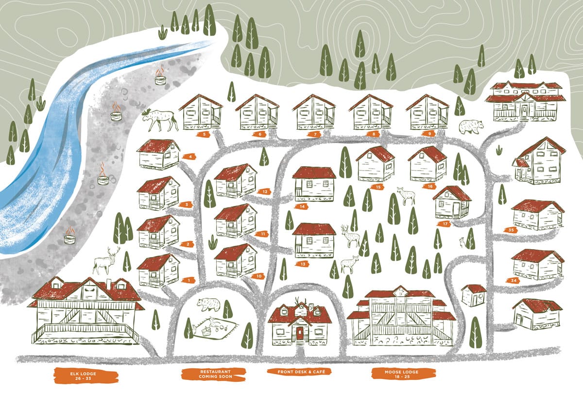 Baker Creek by Basecamp: Dormire al Banff NP nella Bow Valley 9 Mappa cabin Baker Creek by Basecamp