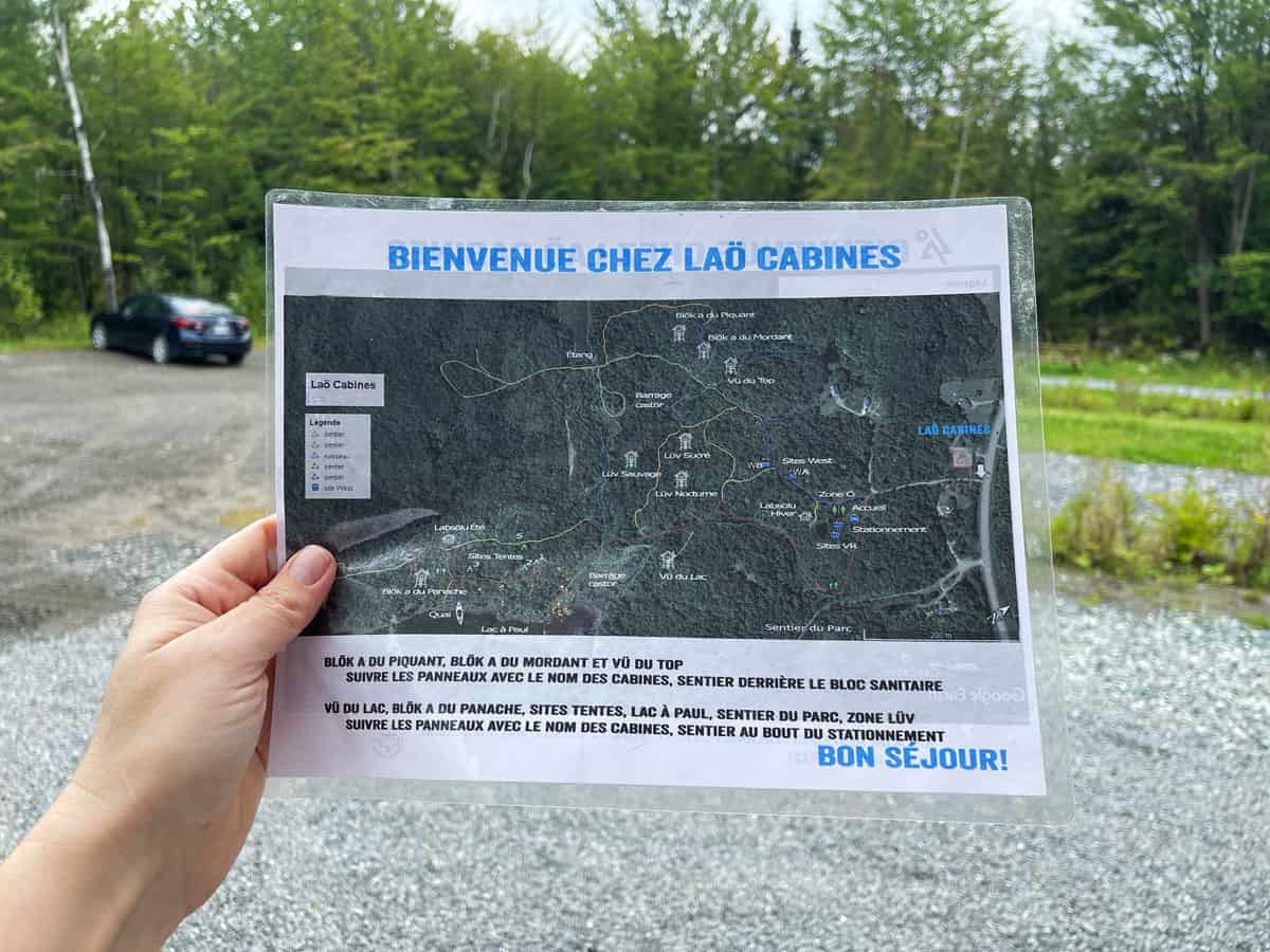 Lao Cabines: dormire nella natura a Sud di Montreal 8 Mappa villaggio Lao Cabines
