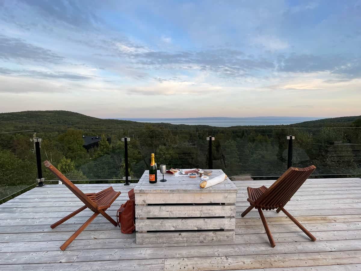 Repere Boreal: dormire in uno degli alloggi insoliti più belli del Quebec 8 Aperitivo con vista Quebec
