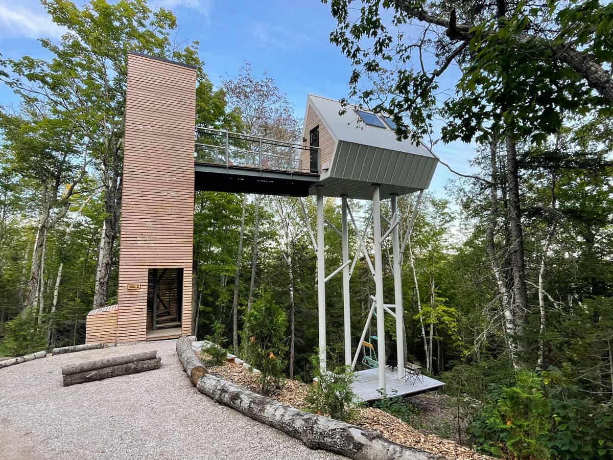 Repere Boreal: dormire in uno degli alloggi insoliti più belli del Quebec 12 Cabin sospesa 10 metri