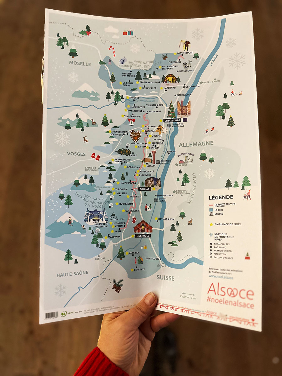 Cosa vedere in Alsazia a Natale: itinerario alternativo tra mercatini di Natale, vino e alloggi insoliti 6 Mappa Alsazia mercatini di Natale